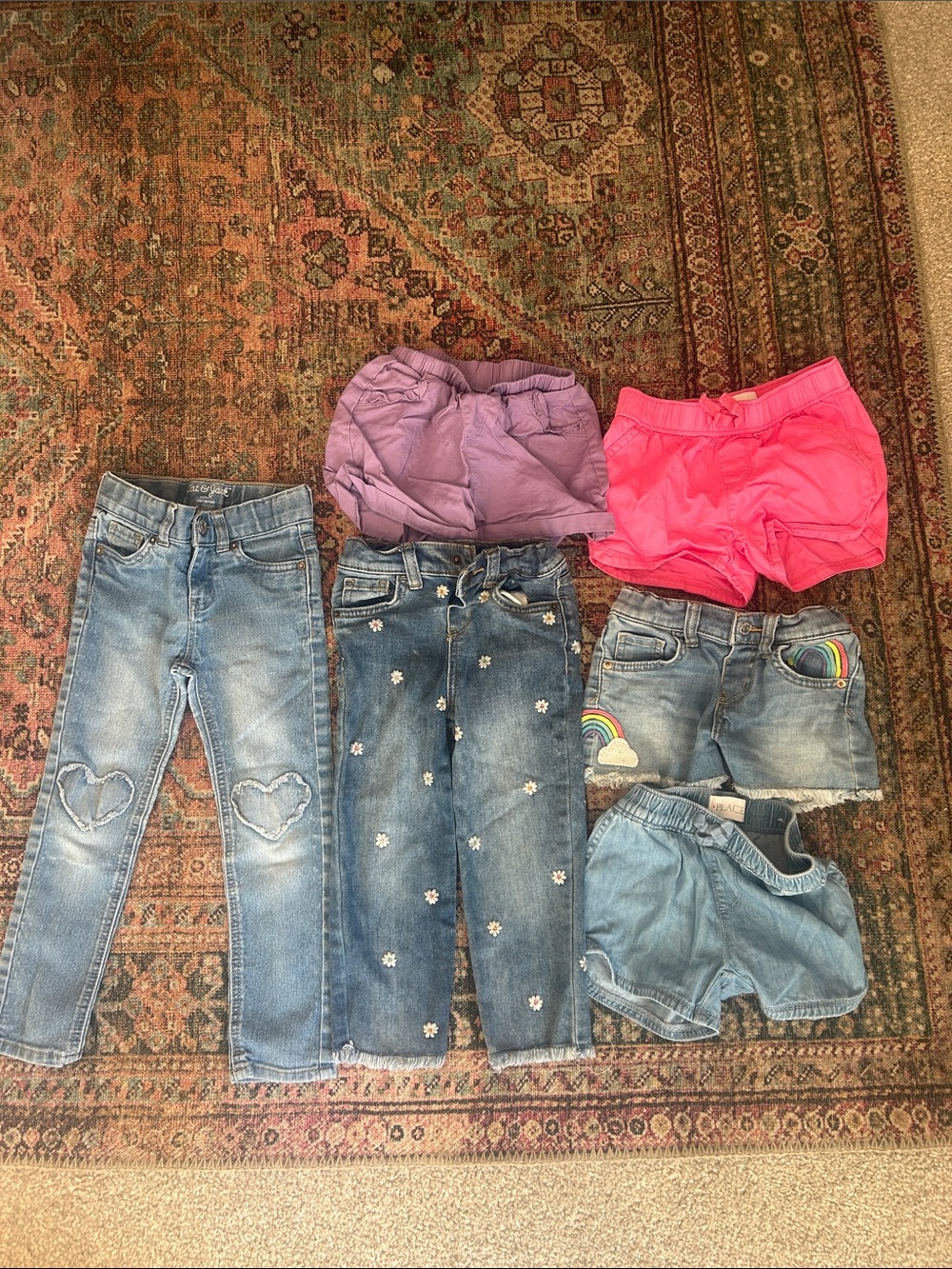 Girls Denim & Shorts- Purple, Pink, Blue summer back to school Bundle